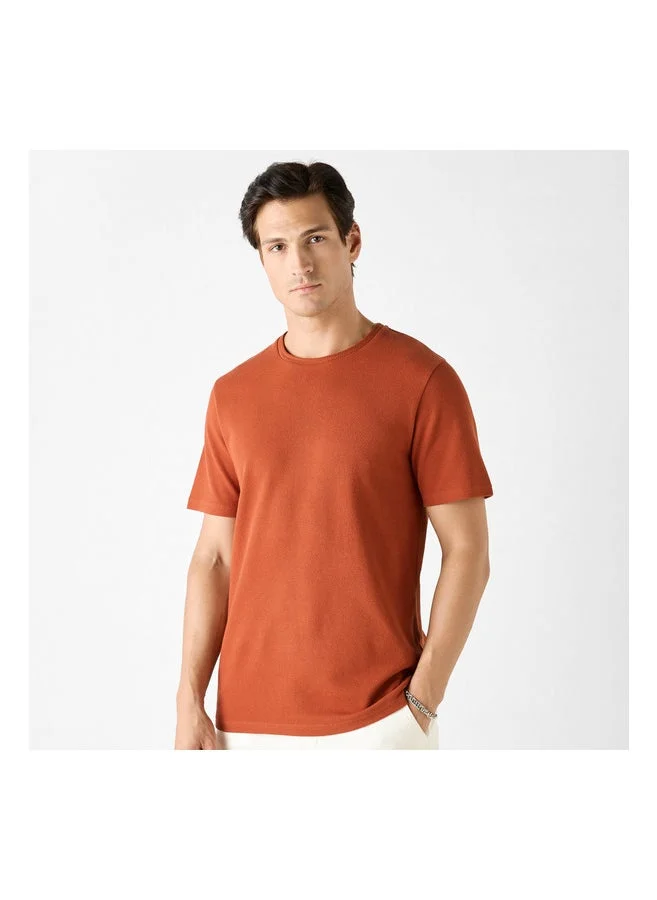 ايكونيك Textured Crew Neck T-Shirt