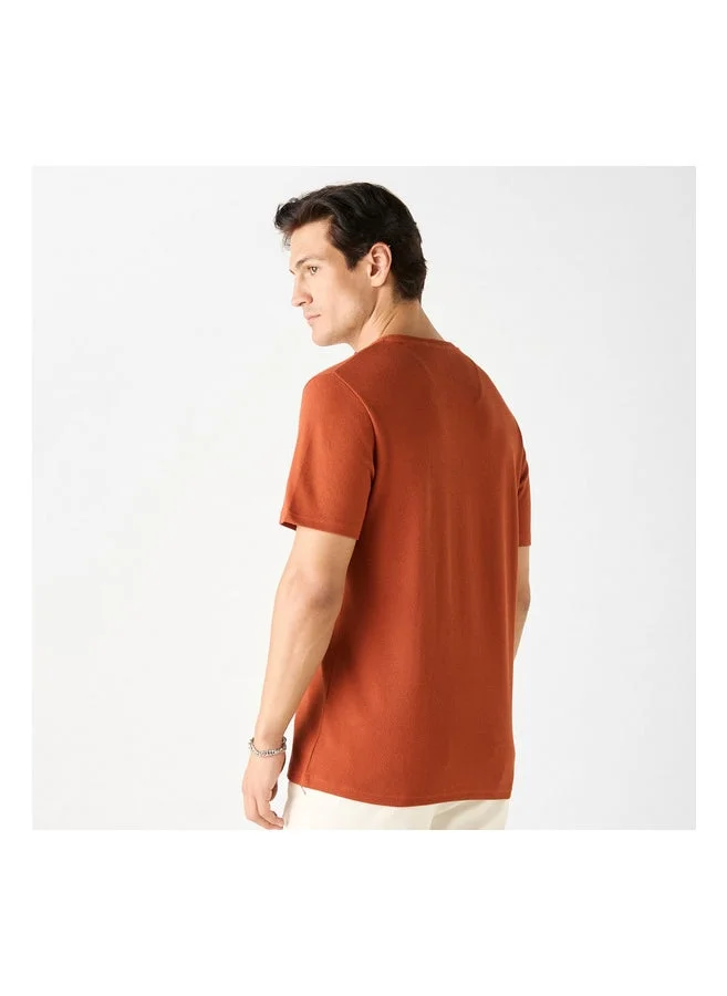 ايكونيك Textured Crew Neck T-Shirt