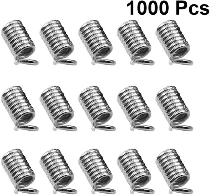 راحة 1000 قطعة من أطراف أسلاك حلزونية معدنية وجلدية، مزودة بمشابك زنبركية، مناسبة لصنع القلائد والأساور والمجوهرات، لون فضي داكن، مقاس 3 × 7 مم - Image 3