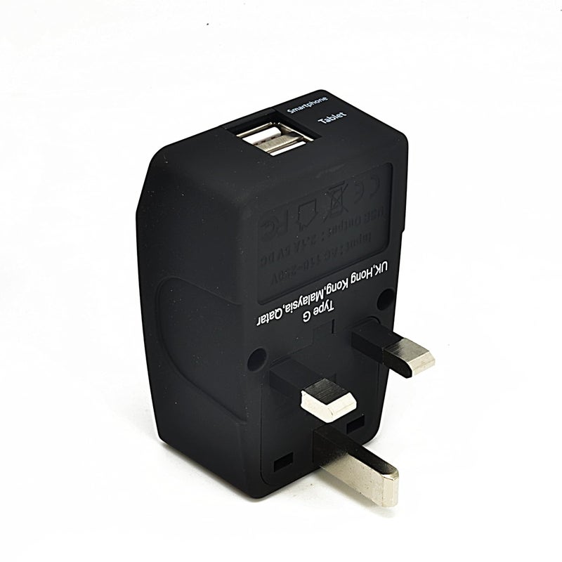 Ceptics 4 in 1 India to UK UAE Hong Kong More Type G Travel Adapter Plug Universal Input 2 USB CE Certified RoHS Compliant GP47 - Image 1