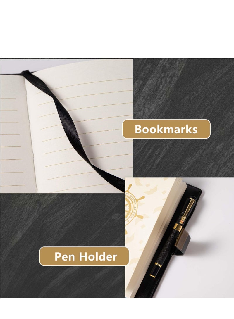 Generic A5 Diary Vintage Leather Diary Diary Notebook Three-Digit Combination Lock Creative Stationery (Black)  - Image 4