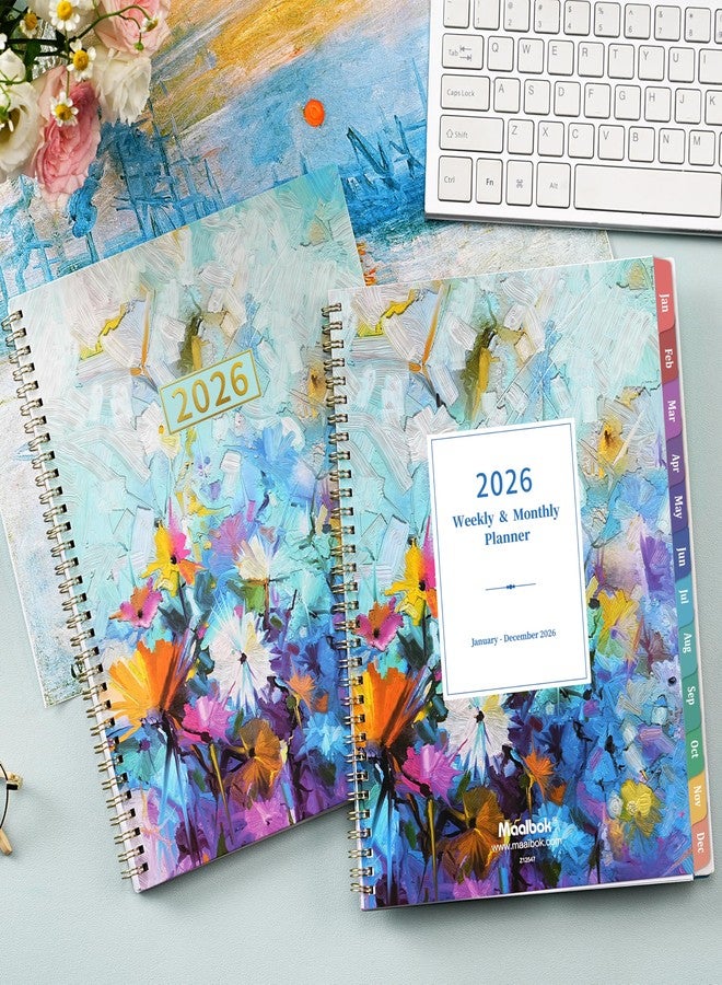 MaaIbok 2026 Planner - 2026 Planner Weekly and Monthly, January 2026 - December 2026, 8.4" x 11", Colorful Monthly Tabs, Twin-wire Binding, Holidays, Back Pocket - Image 2