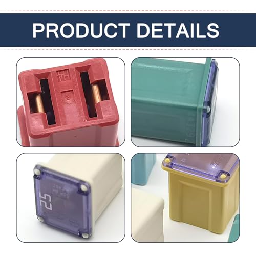 Flygun 6 PCS 58V Mini Block Fuse car Fuse Square Low Profile Box Shaped Kit, for Pickup Trucks Cars and SUVS (20A/25A/30A/40A/50A/60A) - Image 3
