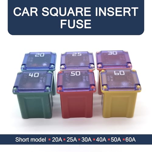 Flygun 6 PCS 58V Mini Block Fuse car Fuse Square Low Profile Box Shaped Kit, for Pickup Trucks Cars and SUVS (20A/25A/30A/40A/50A/60A) - Image 5