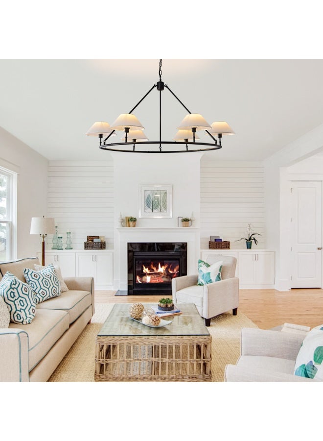 إرنيا (6) مصابيح ذات عجلات للمزرعة السوداء، وقماش أبيض، الستائر، ولمصابيح سوداء تستخدم في المطاعم، وجزيرة المطبخ، ومدخل غرفة المعيشة. E14 - Image 2