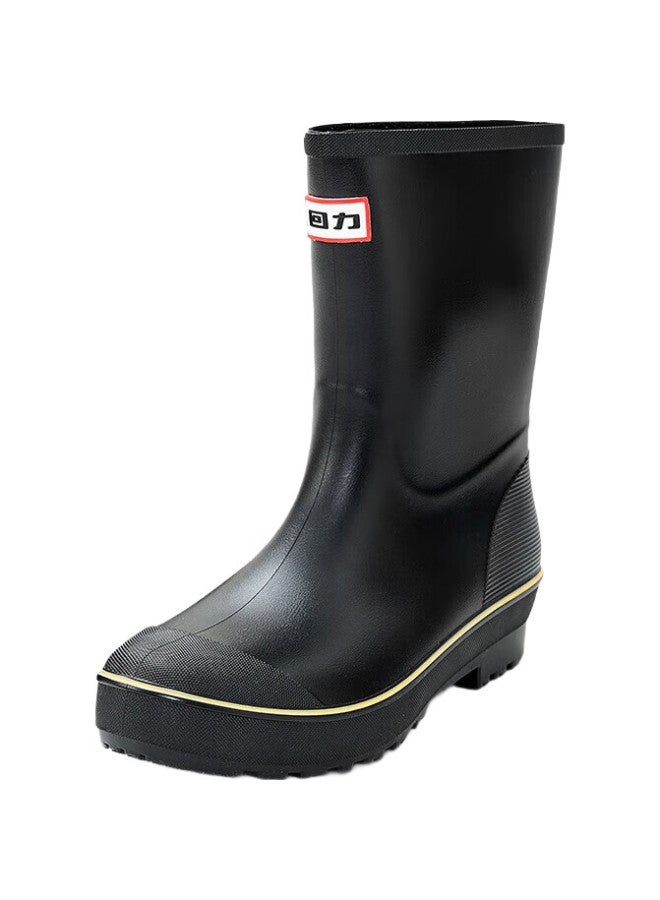 Warrior Rain Boots, Mid-Calf Overshoes, Men'S Waterproof Shoes, Non-Slip Fishing Shoes, S89, Black, Size 42 - Image 3