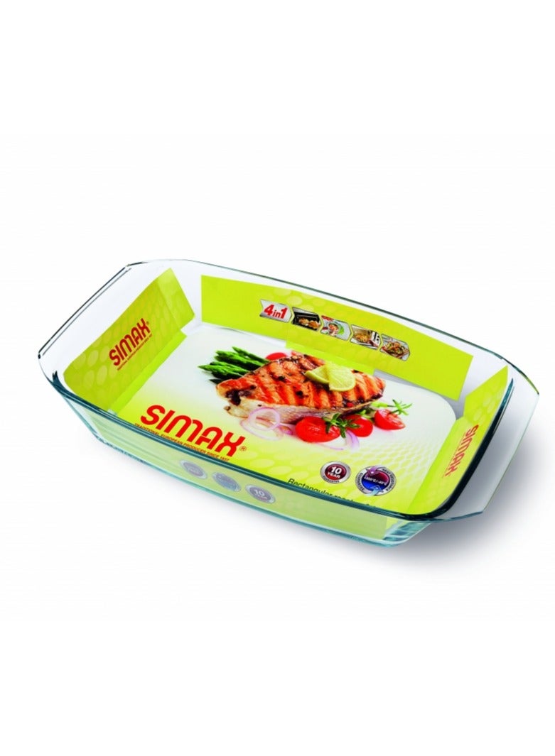 سيماكس محمصة مستطيلة سعة 1.5 لتر: زجاج مقاوم للحرارة، آمنة للاستخدام في الفرن والميكروويف - Image 1