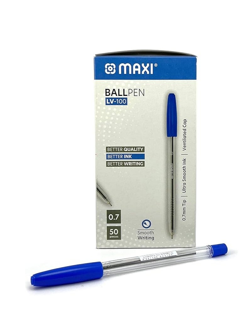Maxi 50-Pieces Ballpen 0.7mm Blue Color - Image 1