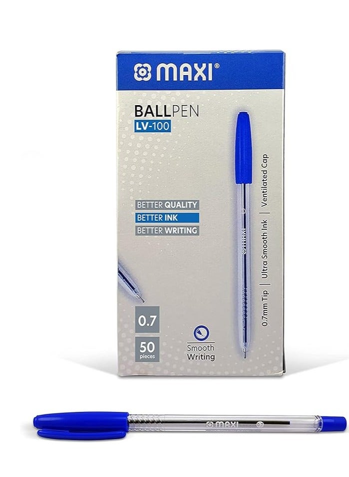 Maxi 50-Pieces Ballpen 0.7mm Blue Color - Image 2