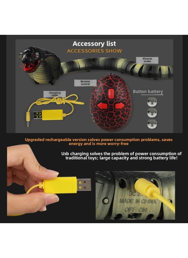 Generic Electric Snake Boy Toy 7-10 Years Old Remote Control Simulation Model Toy For Children's Day Delivery-Color:Violet Cobra Baby-[remote Control Version]-equipped With [25 Batteries]]  - Image 3