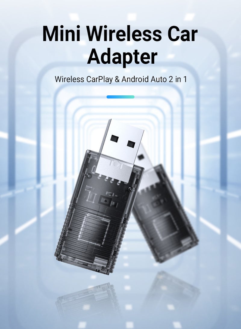 Ottocast Wired to Wireless CarPlay Box with USB-C & USB-A Cables, 5GHz Stable Signal, Auto Connection, Dashboard Navigation, Hands-Free Music, Voice Control, Android Auto Compatible - Image 1