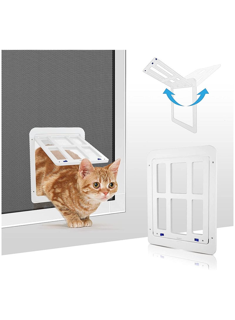 SYOSI Pet Screen Door Dog Door for Screen Door with Magnetic Flap Lockable Small Screen Dog Door for Existing Sliding Door Window and Porch  - Image 2