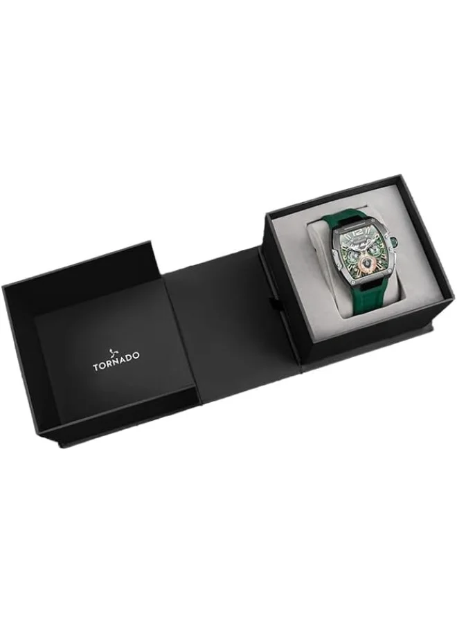 TORNADO Tornado Xenith Men's VX9J, High Precision Japanese Quartz Movement Watch, Multi Function Display and Premium Flexible & Durable Silicone Strap - T23105-XSHH, Green
