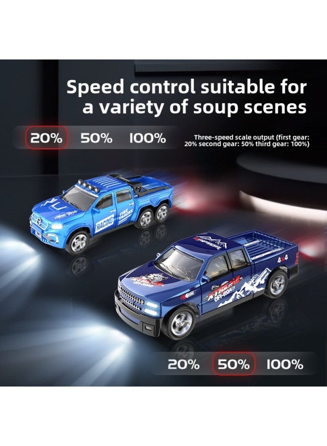 Mini Remote Control Car Toy 2.4G Light Adjustable Speed With Trailer Simulation Model 1:64 Alloy Car Play-Color:Alloy Remote Control Car A-8801a-Proportion:1:64 - Image 5