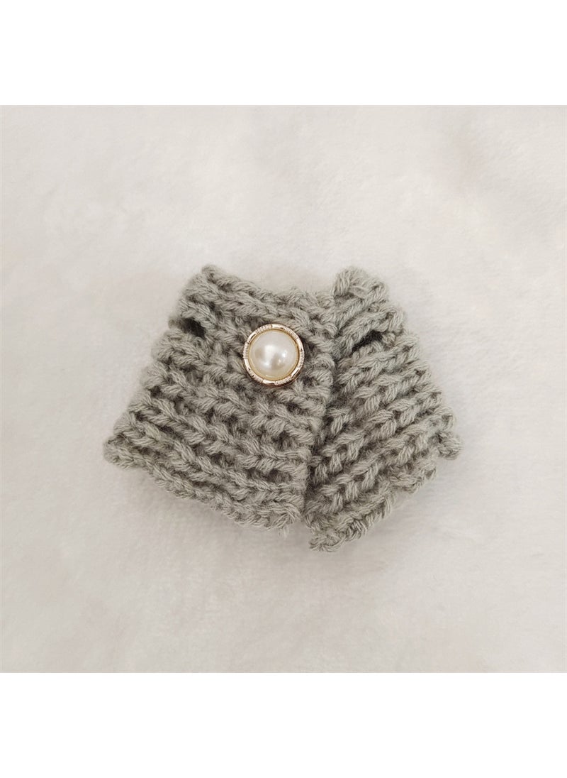 Hot Sale Labubu Doll Knit Underwear Vest Pants Accessories Grey knitted vest single piece 