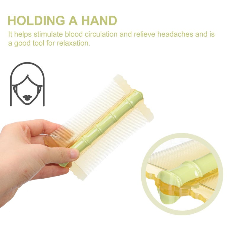 Green Double Sided Scalp Massage Comb For Dandruff Removal 10 Pieces Set - Image 5