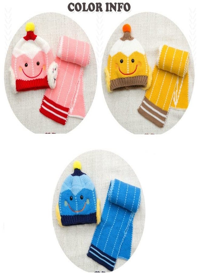 Malvina Baby Boys & Girl's Winter Warm Knitted Cartoon Design Beanie Cap with Knitted Muffler Scarf Set (Pink)-(1-3Years) - Image 5