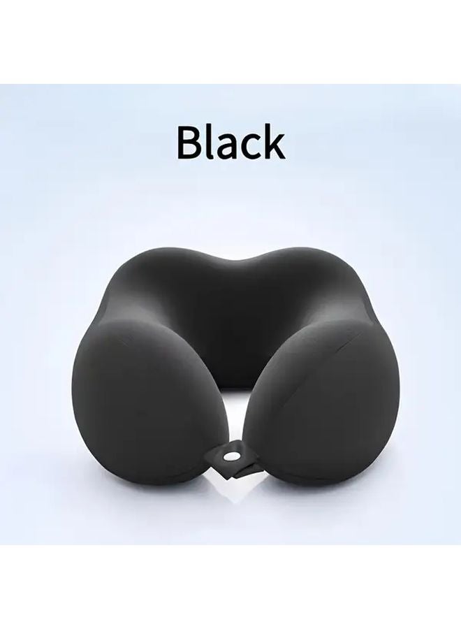 U Shaped Neck Pillow Ergonomic Design Medium Soft Machine Washable Black - Image 1