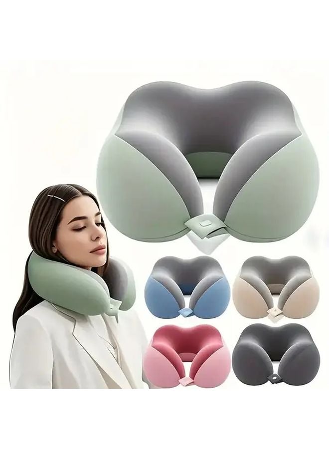 U Shaped Neck Pillow Ergonomic Design Medium Soft Machine Washable Black - Image 2