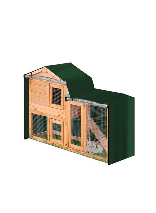 J&C Heavy Duty 420D Double Decker Rabbit Hutch Cover Windproof Waterproof Black Covers for Winter Rectangular Outdoor Bunny Cage Cover for Guinea Pig Cage - Image 1