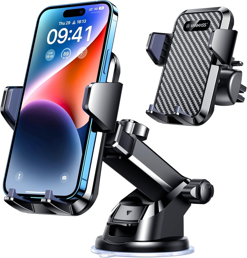 VANMASS 【85+LBS Strongest Suction & Military-Grade Ultimate Car Phone Mount【Patent & Safety Certs】 Cell Phone Holder Truck for Dashboard Windshield Vent for iPhone 17 Pro Max 16 15 for Samsung - Image 1