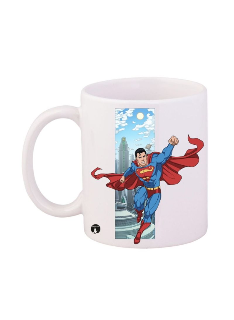 Superman Printed Coffee Mug White/Blue/Red 12ounce