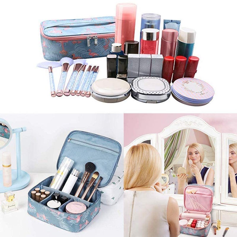 STESHWK Portable Make up Bag Cosmetic BagsWaterproof Floral Print Travel Toiletry Wash Bag Storage Bag Organizer Multi Pouch for Women Girls - Image 3