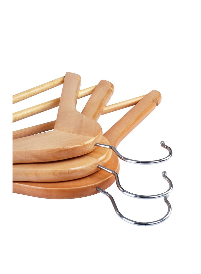Premium Wooden Hangers 30 Pack - Durable And Slim Coat Hanger - Suit Hangers with 360-Degree Rotatable Hook - Wood Hangers with Shoulder Grooves (Natural Color)