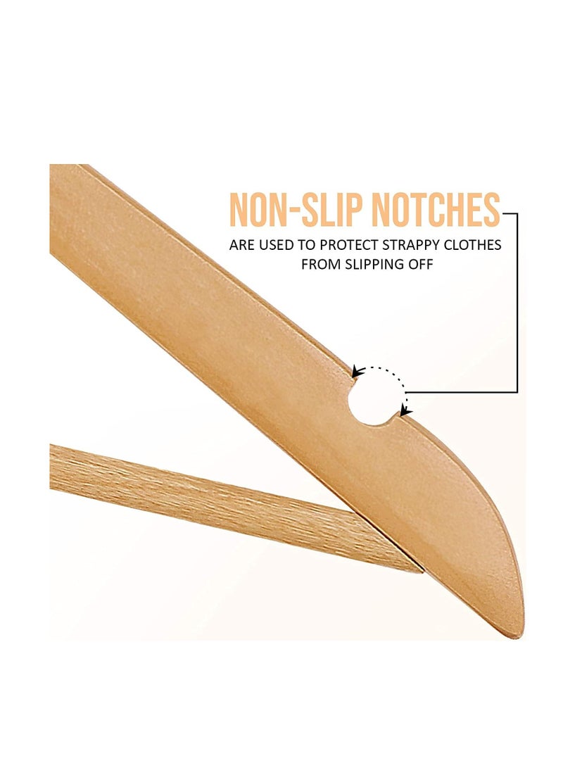 Premium Wooden Hangers 30 Pack - Durable And Slim Coat Hanger - Suit Hangers with 360-Degree Rotatable Hook - Wood Hangers with Shoulder Grooves (Natural Color)  - Image 4