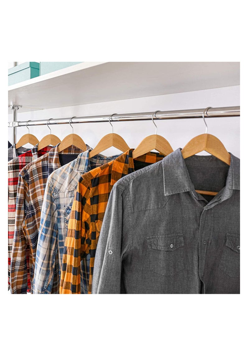 Premium Wooden Hangers 30 Pack - Durable And Slim Coat Hanger - Suit Hangers with 360-Degree Rotatable Hook - Wood Hangers with Shoulder Grooves (Natural Color)  - Image 3