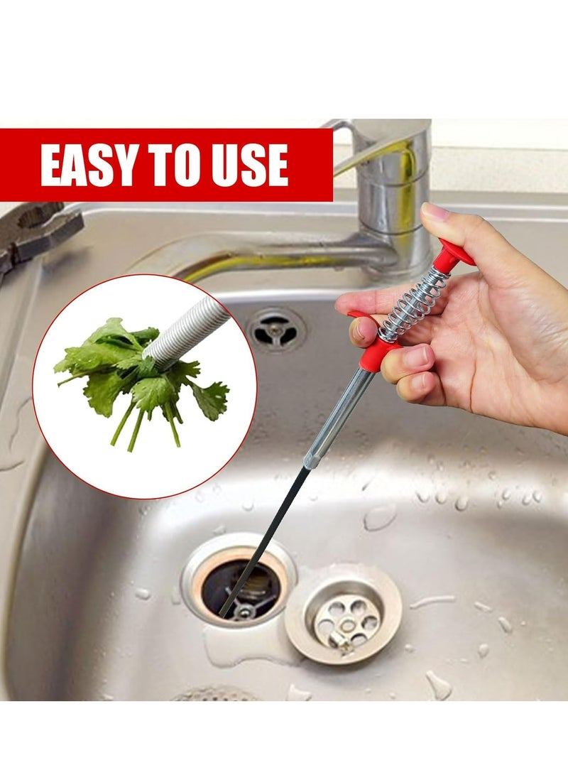 35.4 Inch Drain Snake Hair Drain Clog Remover Tool - Sink Drain Cleaner for Toilet Sewer Shower Kitchen Bathroom Tub Clogged Drains Opener Cleaning Tool, Flexible Grabber Claw Pick Up Reacher Tool - Image 3