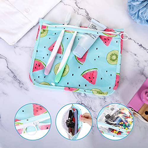 EzPacking Clear Zipper Pouches (Set of 2) / Transparent Reusable PVC Organizers for Women’s Purse or Tote Bag/Cute Slim Flat Japanese Style Watermelon Cactus Pouch for Travel (Cactus) - Image 5