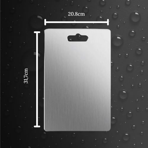 Well Set Stainless Steel Chopping Board Vegetable,Fruit Cutting, Kneeding, Cake Prep, Heavy Duty Chopping-Board (Size 31CM X 21CM) - Image 4