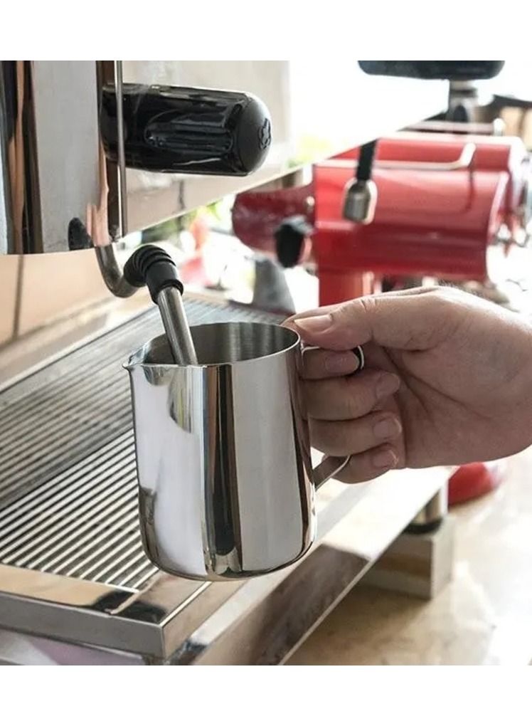 ماكينة صنع رغوة الحليب من الستانلس ستيل فضي - Image 4
