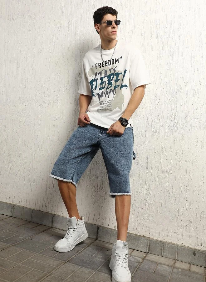 Hubberholme Freedom Graphic Print Oversized T-Shirt by Styli