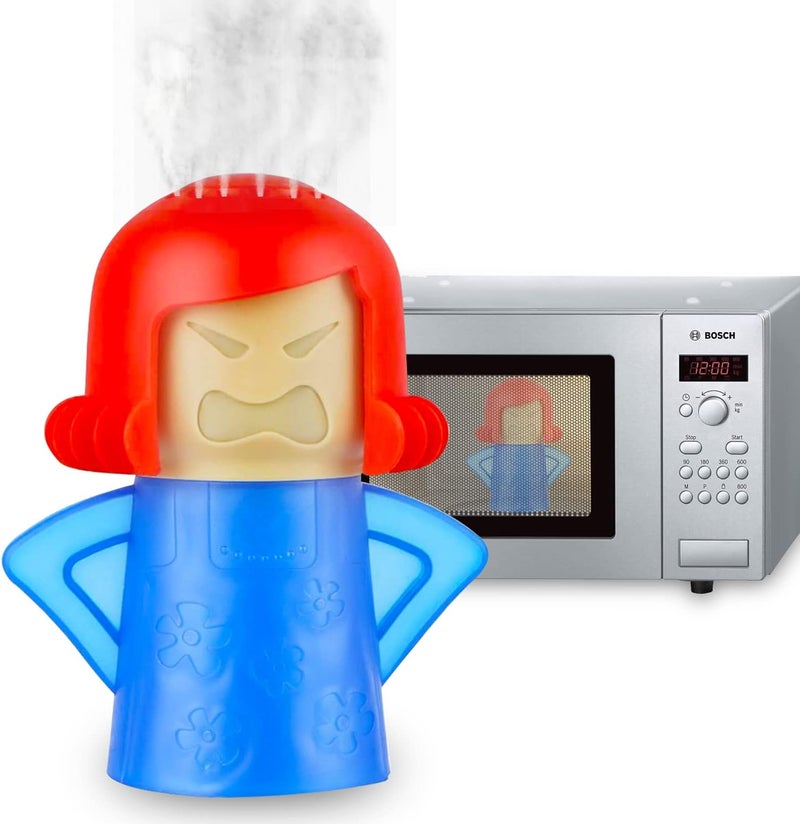 Abnaok Microwave Cleaner, Angry Mama Microwave Cleaner Microwave Oven Steam Cleaner Easily Clean in Minutes Cleans Add Vinegar and Water for Home or Office with English Manual (Blue) - Image 1