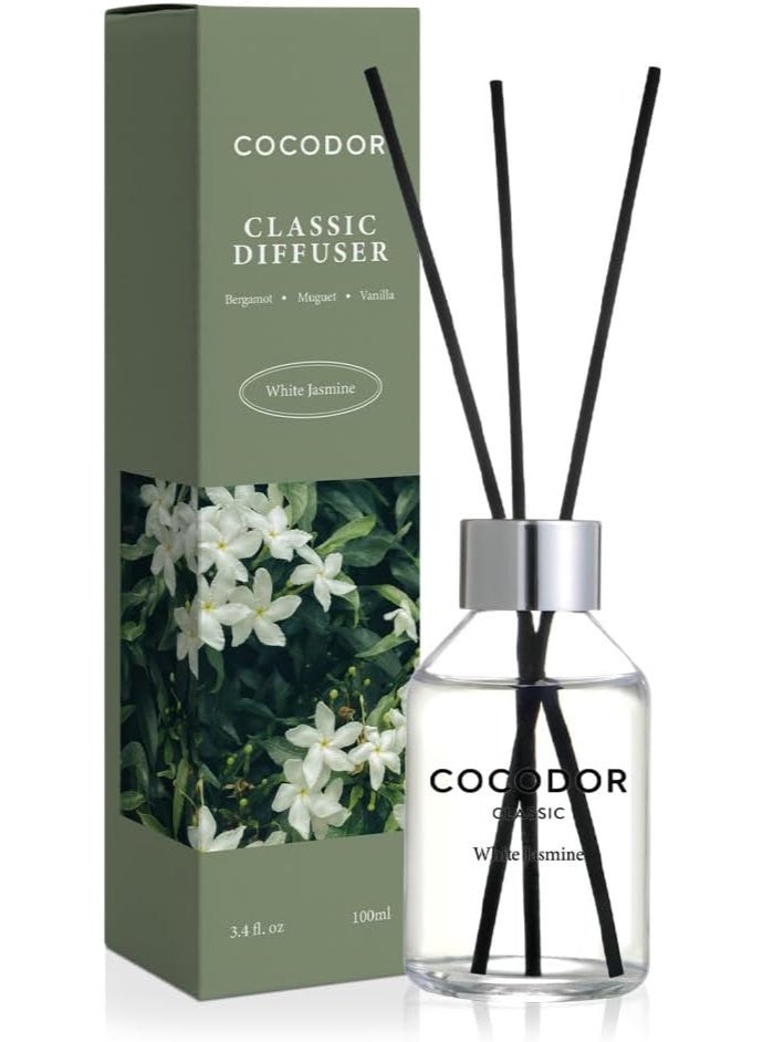 كوكودور موزّع العطر الكلاسيكي بأعواد القصب / ‏3.4 أونصة (100 مل) / عبوة واحدة / مجموعة موزّع زيت عطري بعطر مميز مع أعواد، مثالية لغرف النوم والحمّامات وديكور المنزل - Image 1