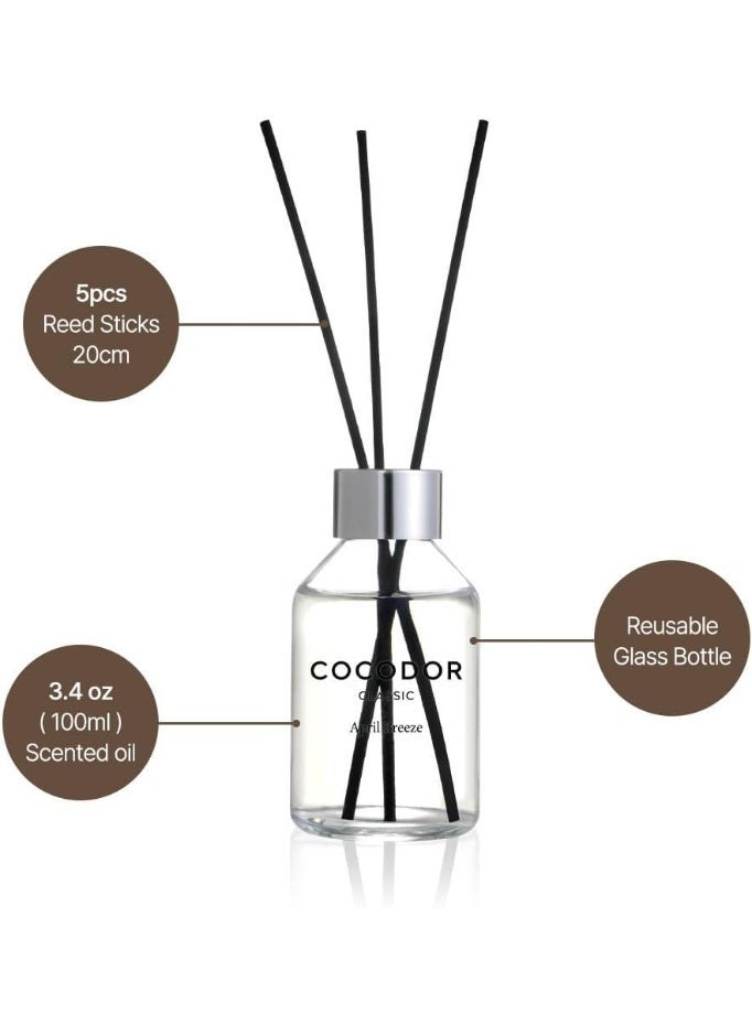 كوكودور موزّع العطر الكلاسيكي بأعواد القصب / ‏3.4 أونصة (100 مل) / عبوة واحدة / مجموعة موزّع زيت عطري بعطر مميز مع أعواد، مثالية لغرف النوم والحمّامات وديكور المنزل - Image 4
