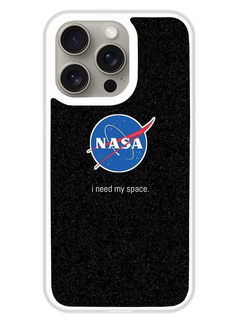 Theodor Protective Case Cover For APPLE IPHONE 15 Pro Nasa I Need My Space (White Bumper) - Image 1