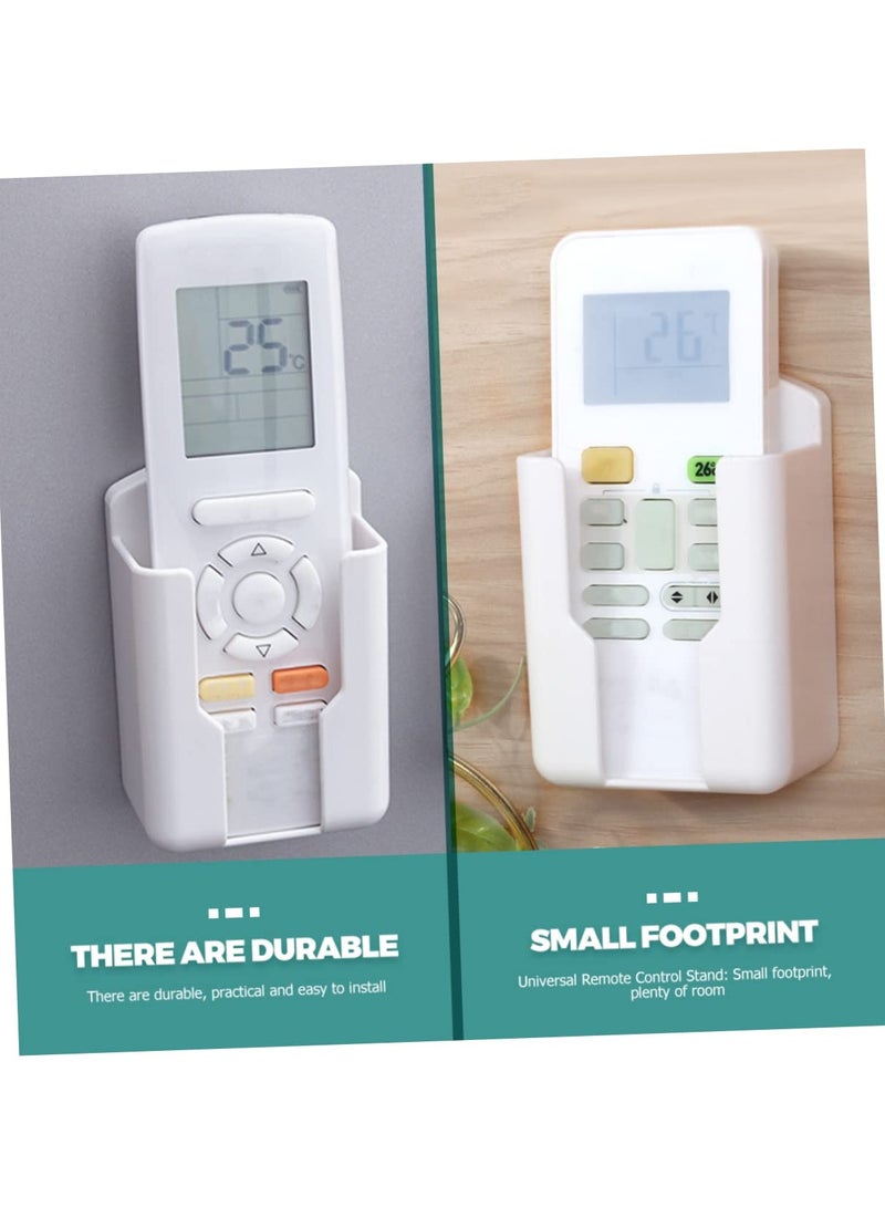 كابتن تيك 4 Pcs Wall Remote Holders, Wall Phone Holder Air Conditioner Remote Control Storage Box Headboard Wall Mount Phone Holder TV Remote Storage Box (White) - Image 4