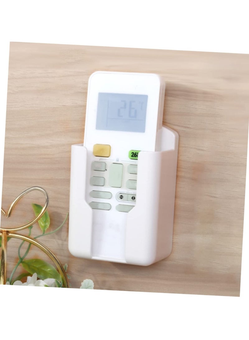 كابتن تيك 4 Pcs Wall Remote Holders, Wall Phone Holder Air Conditioner Remote Control Storage Box Headboard Wall Mount Phone Holder TV Remote Storage Box (White) - Image 5