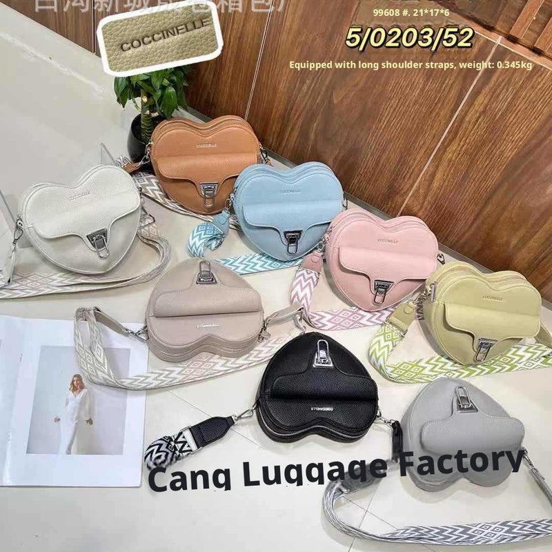 Women's Heart-Shaped PU Leather Shoulder Bag Crossbody - Image 1