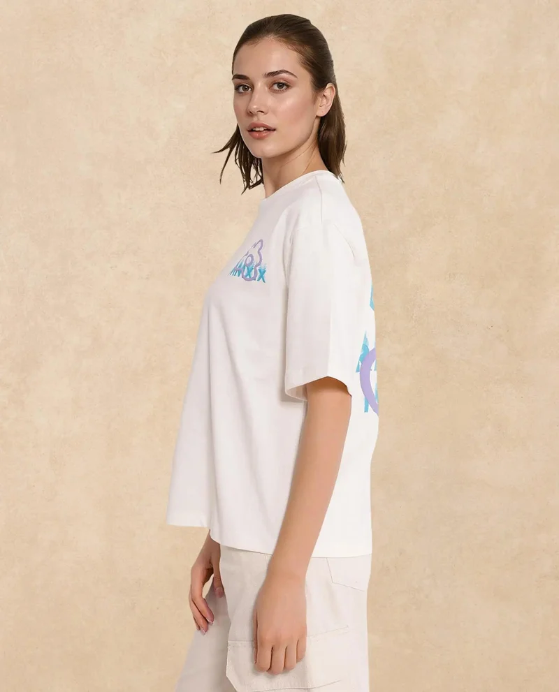Rareism Women's Oversized Cotton T-Shirt