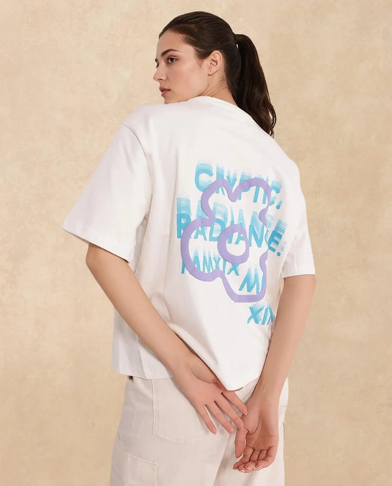 Rareism Women's Oversized Cotton T-Shirt