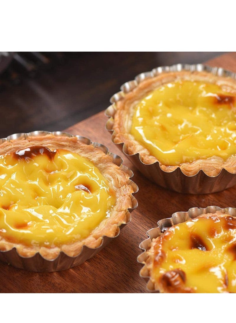 SYOSI - Egg Tart Molds 24 Pcs, Non-Stick and Reusable Tart Pan for Baking, Aluminum Mini Mould for Tarts, Pies, Cupcakes, Mini Cakes, Pudding, Jello and Chocolate - Image 1