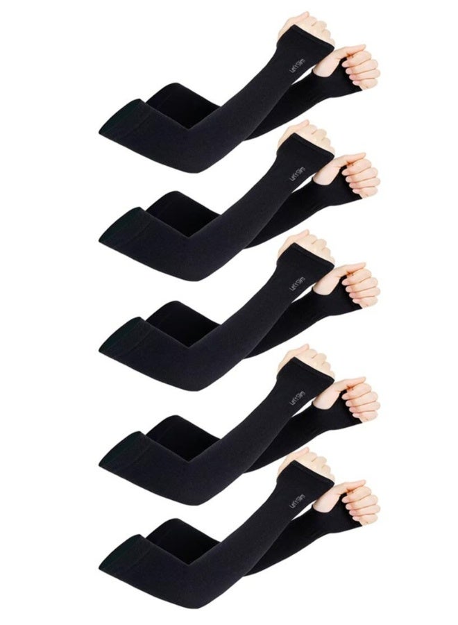 ليتس سليم UV Sun Protection Arm Sleeves, UPF 50 Sports Cooling Arm Compression Sleeves for Men Women Teenager，5pairs - Image 1