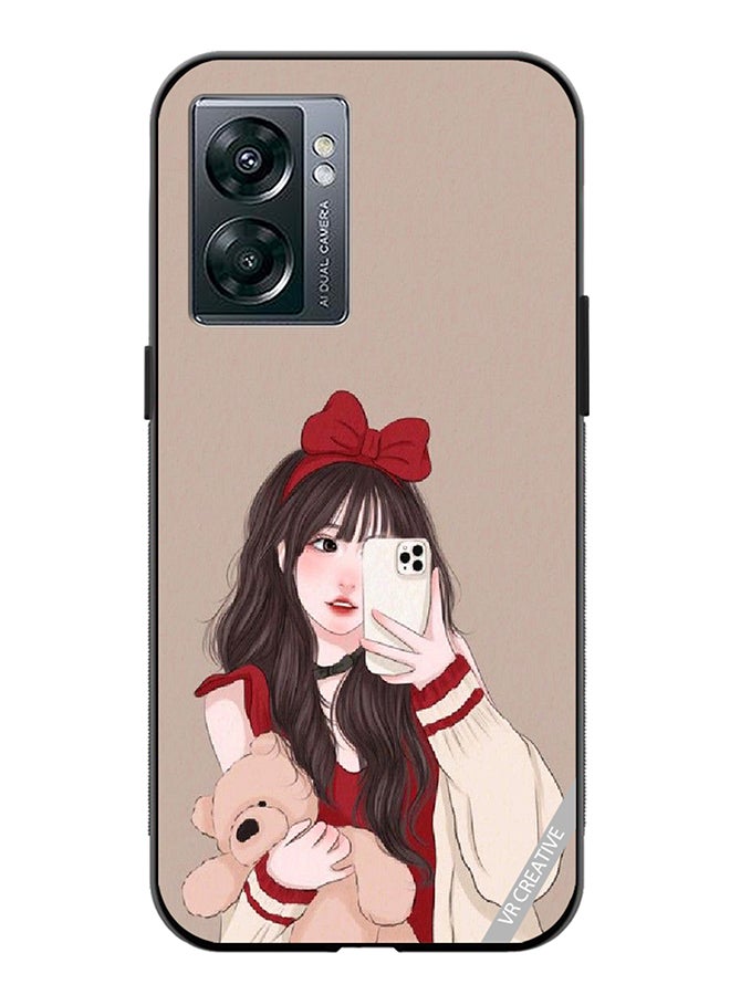 VR CREATIVE Protective Case Cover For Oppo A57 5G Girl Holding Teddy Design Multicolour - Image 1
