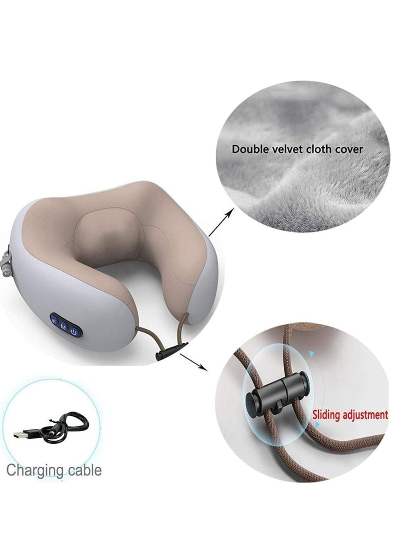 ELTRAZONE Rechargeable U Shaped Cervical Massage Pillow Neck Massager Vibration Pillow, Multifunctional Shoulder and Electric for Relax Muscles Fatigue - Image 5