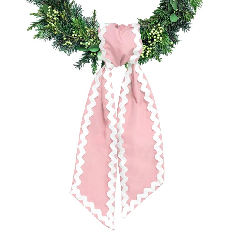 Ftuuo Wreath Sash for Front Door Pink Cotton Wreaths Satin Sash Burlap Garland Ribbon Accessories for Wreath Yard Doorway Indoor Outdoor Bow Bridal Shower Home Decor,5.11 x 55.1 - Image 1