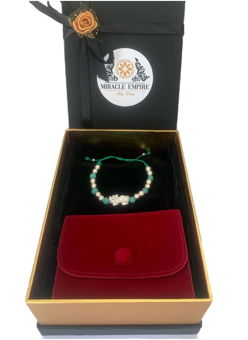 Feng Shui Wealth Piyao with 6 Colombian Emeralds